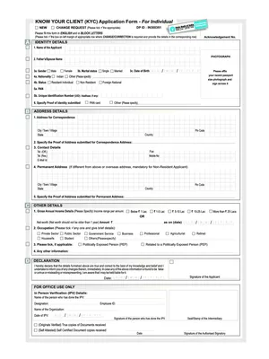 SBI KYC Form 2025 for Individual