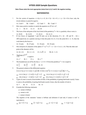 VITEEE Mock Test Papers English