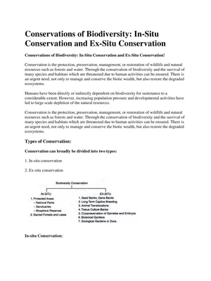 In-Situ and Ex-Situ Conversation of Biodiversity English