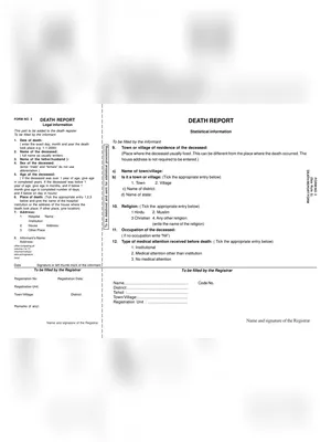 Manipur Death Certificate Form English