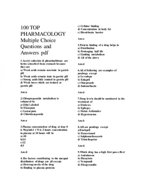 Pharmacology and Toxicology MCQs with Answers