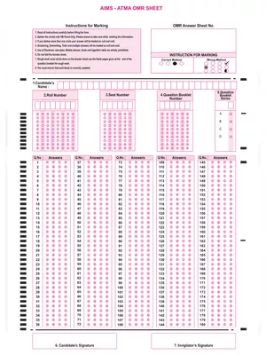 AIIMS OMR Sheet