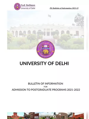 DU (PG) Admissions Prospectus 2021-22