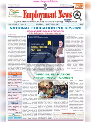 Employment Newspaper First Week of September 2021