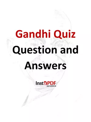 Quiz on Mahatma Gandhi with Answers in English