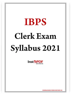 IBPS Clerk Exam Syllabus 2021