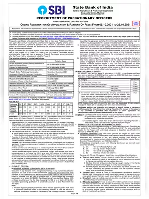 SBI PO Notification 2021