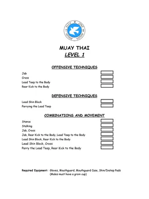 Muay Thai Combos List