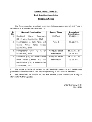 SSC GD Exam Date