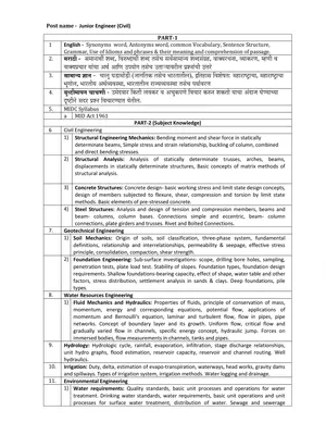 MIDC Syllabus 2019