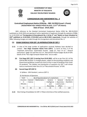 RRB Group D Notification