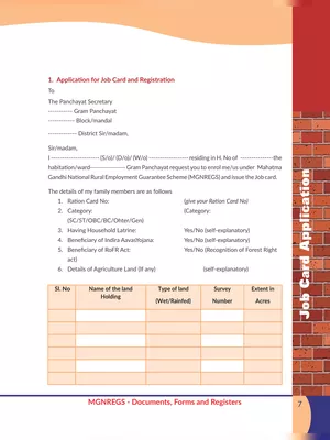 NREGA Job Card Form 2025