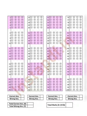 PSC Exam OMR Sheet