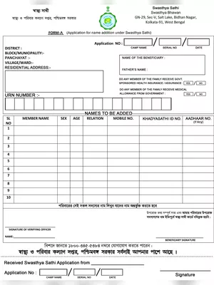 Swasthya Sathi Form 2025