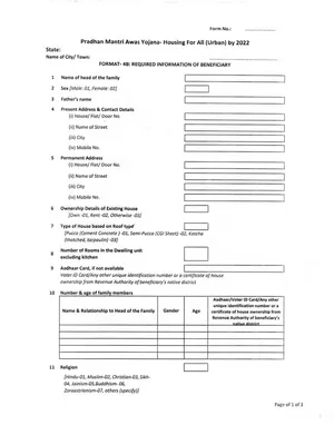 PM Awas Yojana Form 2025