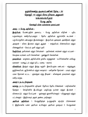 TNPSC Group 4 Syllabus 2025