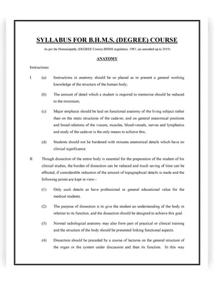 BHMS Syllabus