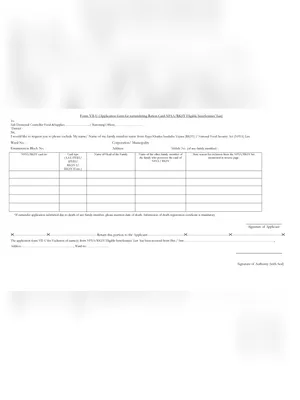 Ration Card Surrender Form