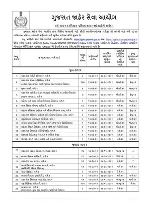 GPSC Exam Calendar 2022-23