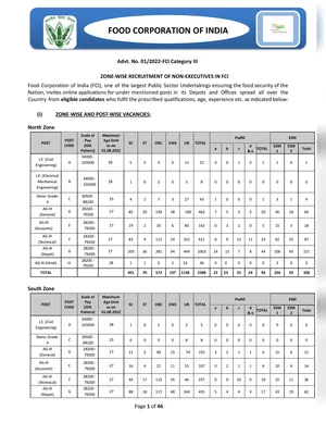 FCI Recruitment 2022 Notification