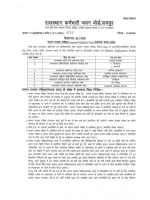 Rajasthan CET Notification 2022