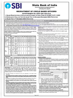 SBI CBO Notification 2022