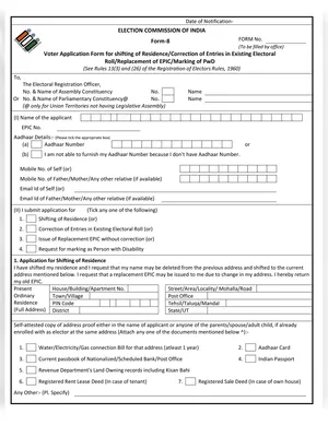 Form 8 Voter ID