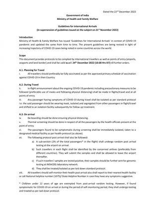 International Arrival Guidelines Dec 2022