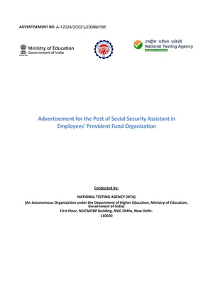 EPFO SSA Notification 2023 PDF