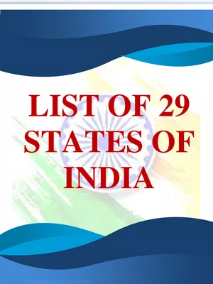 List of 29 States of India PDF