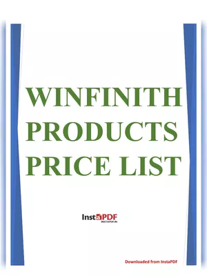 Winfinith Products Price List 2025