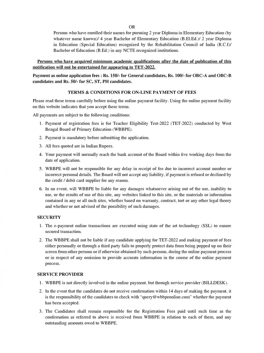 2nd Page of WB TET Syllabus 2024 PDF