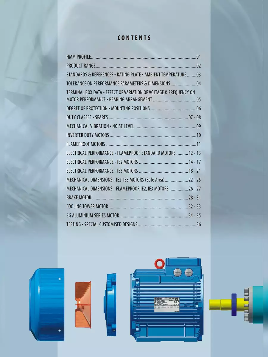 2nd Page of Hindustan Electric Motors Catalogue PDF