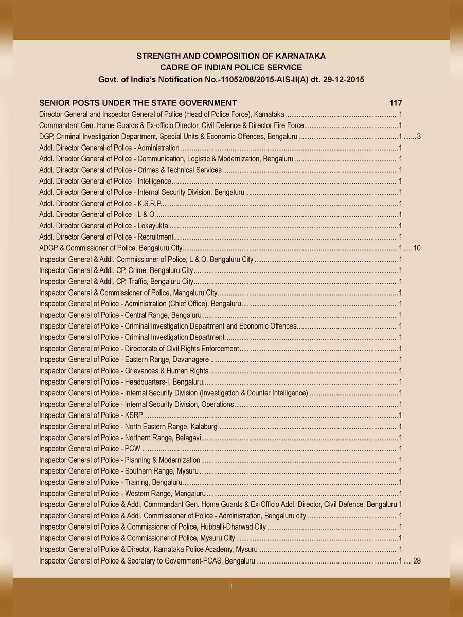 2nd Page of Karnataka IPS Officers List 2023 PDF