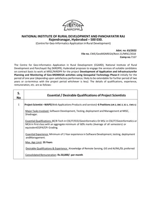 NIDPR Recruitment 2023 Notification PDF