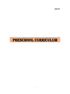 The Preschool Curriculum – NCERT