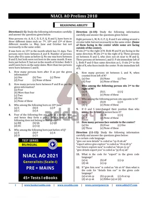 NIACL AO Previous Year Question Paper