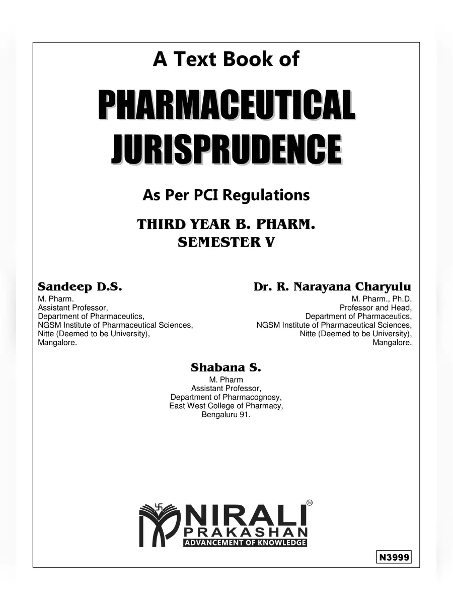 2nd Page of Pharmaceutical Jurisprudence Book PDF