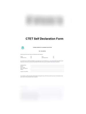 CTET Self Declaration Form 2024