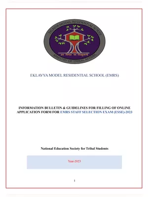 EMRS Hostel Warden Notification 2023 PDF