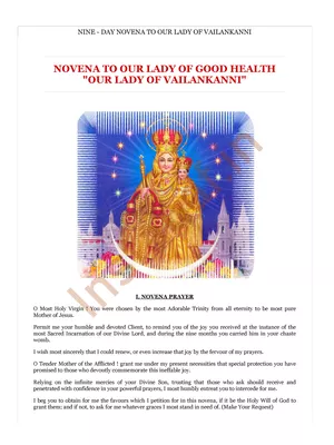 Velankanni Novena Prayer For 9 Days