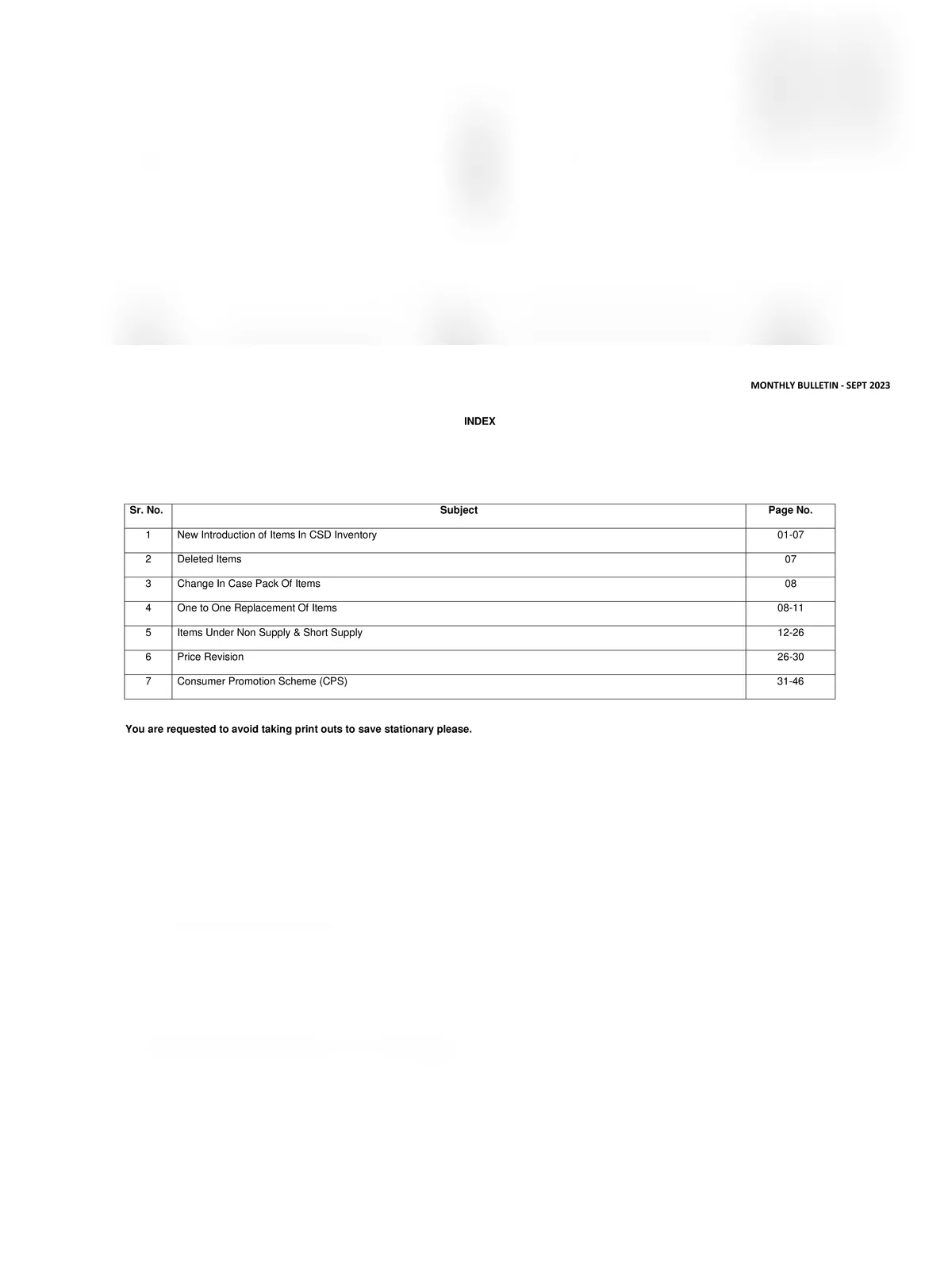 CSD Canteen Grocery Items Price List PDF