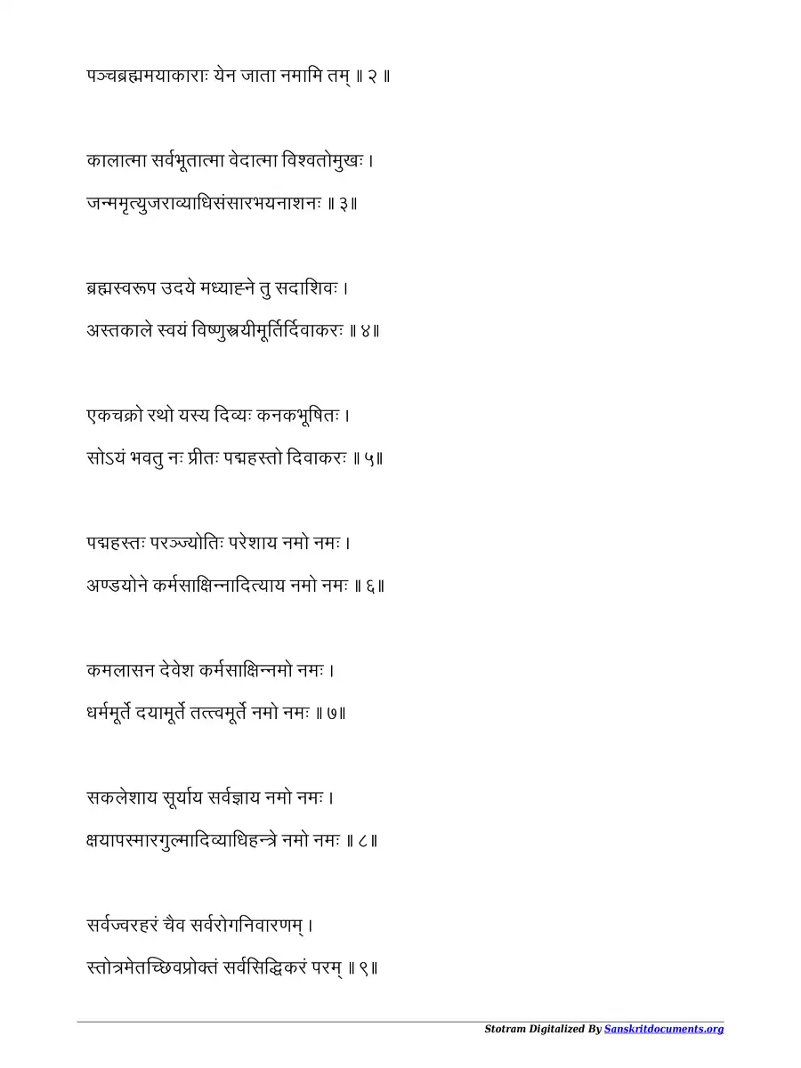 2nd Page of Surya Stotram PDF