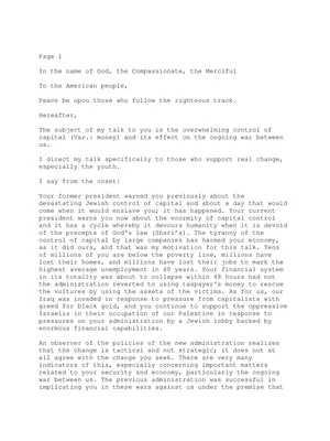 Osama Letter to America PDF