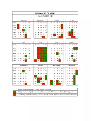 High Court Calendar 2024