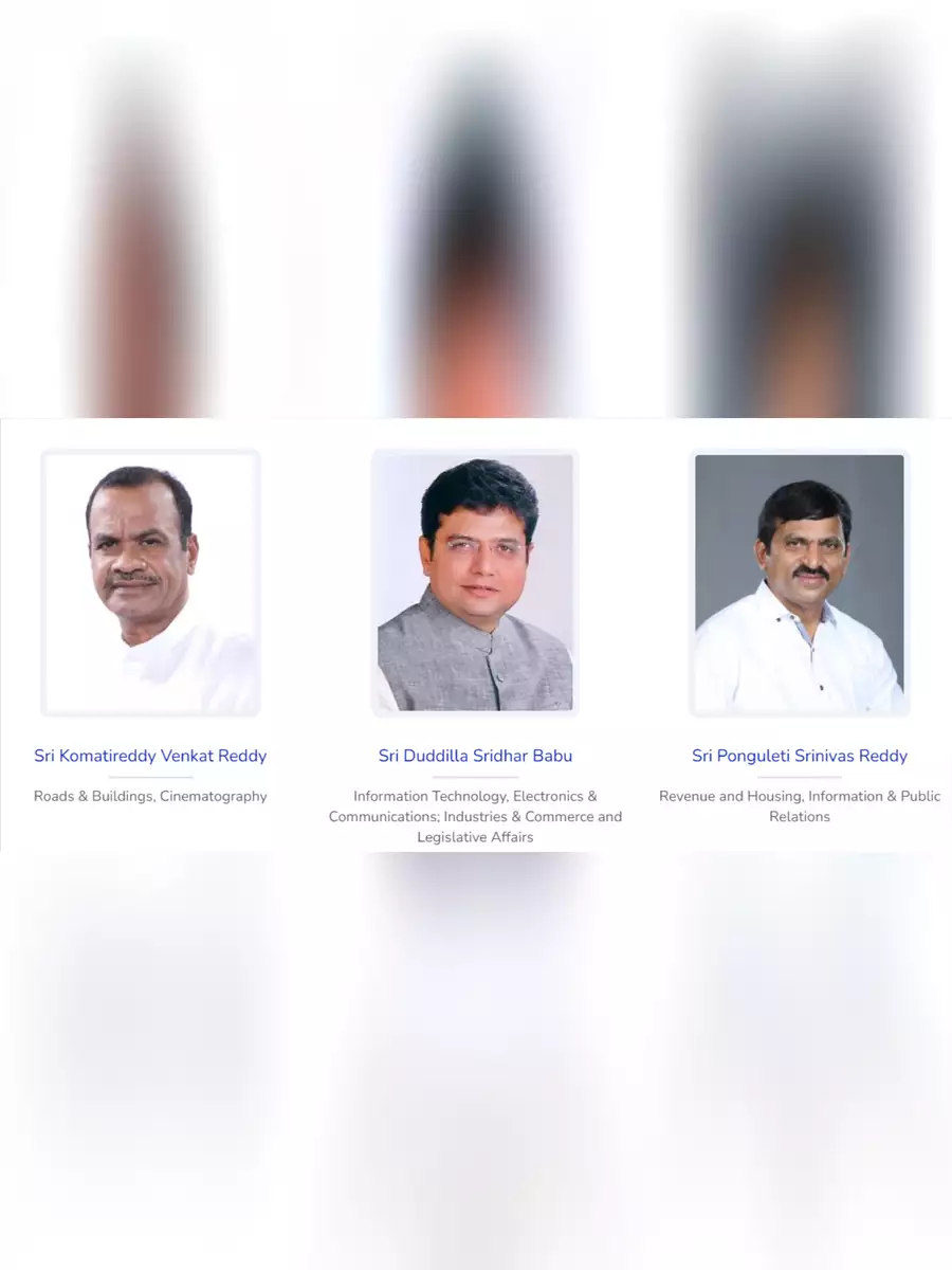 2nd Page of Telangana Cabinet Ministers List 2024 PDF