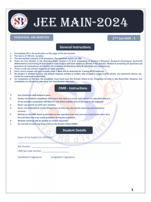 JEE Mains 2024 Question Paper