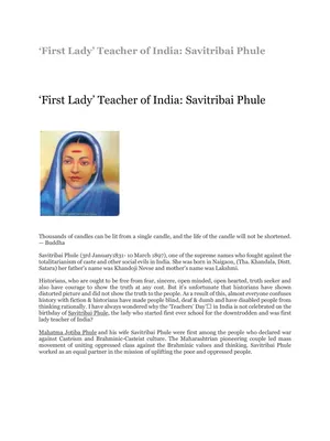 Savitribai Phule Biography