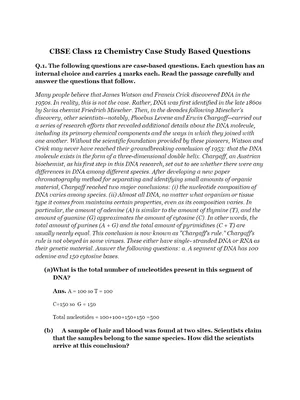 CBSE Class 12 Chemistry Important Questions for Board Exam 2024