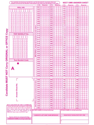 NEET OMR Sheet 2025